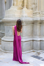 Satin One-Shoulder Mermaid Gown with Train
