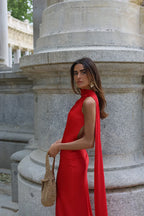Satin One-Shoulder Mermaid Gown with Train