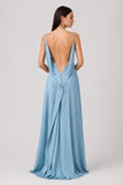 Cascade Open-Back Evening Gown