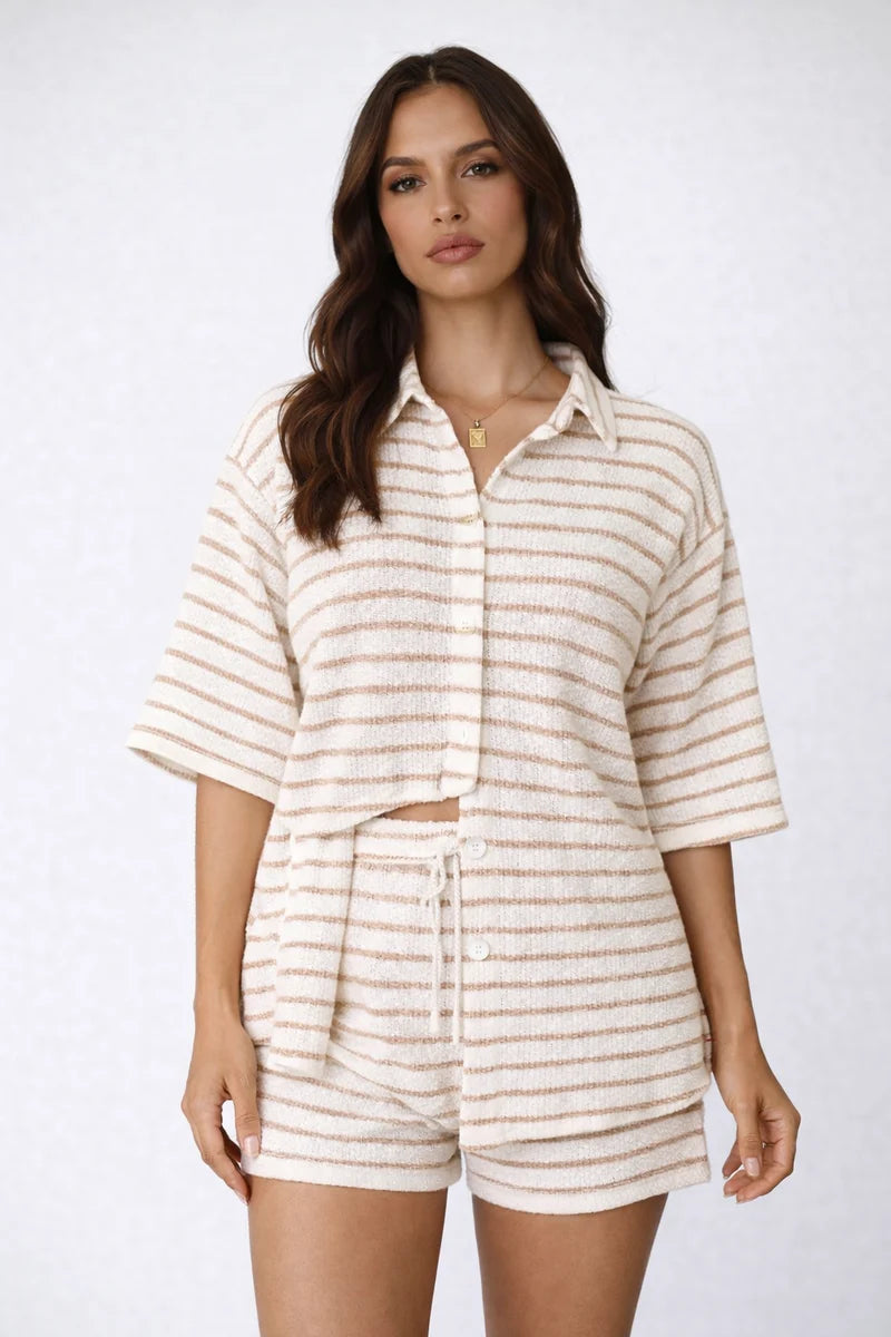 Cannes Striped Shirt & Shorts Set