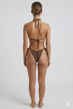Cocoa Gold-Ring Triangle Bikini