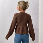 Knit Sweater with Tie Front