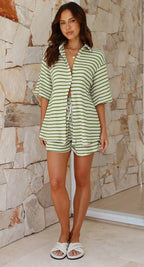 Cannes Striped Shirt & Shorts Set