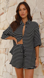 Cannes Striped Shirt & Shorts Set