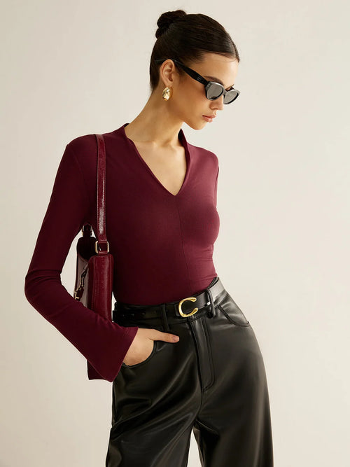 Aria V-Neck Fitted Top