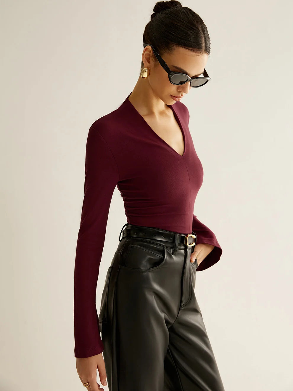 Aria V-Neck Fitted Top