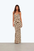 Cheetah Print Silk Tie-Front Slip Dress