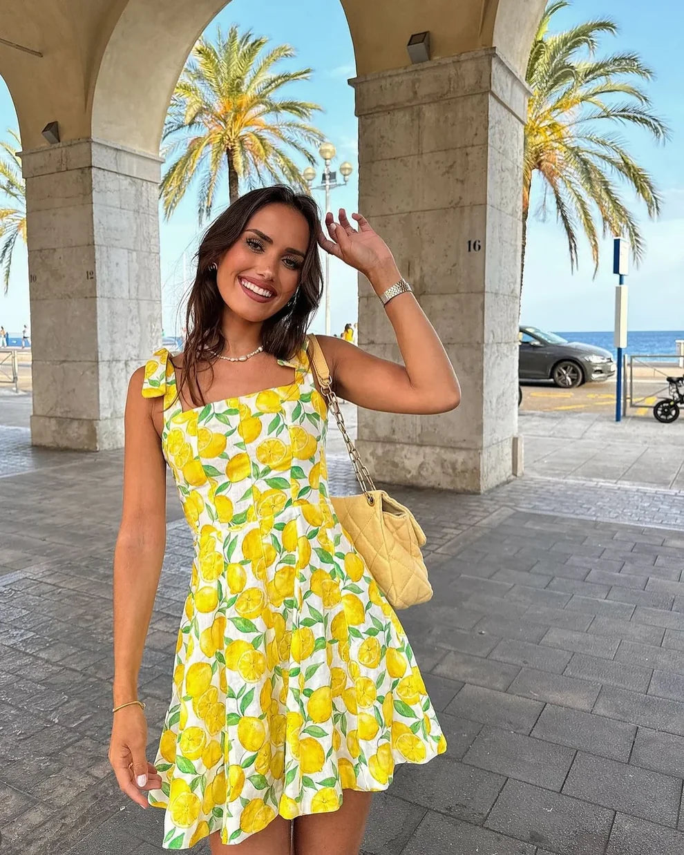 Sorrento Lemon Print Dress