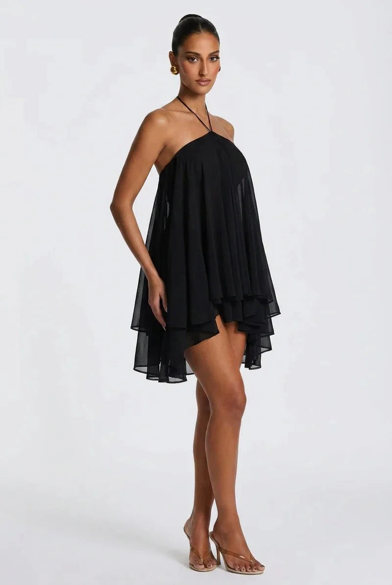 Halter Flowy Mini Dress