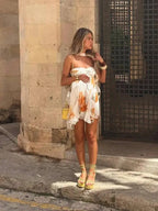 Sienna Ruffle Halter Mini Dress