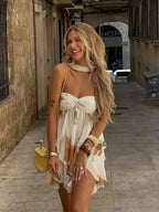 Sienna Ruffle Halter Mini Dress
