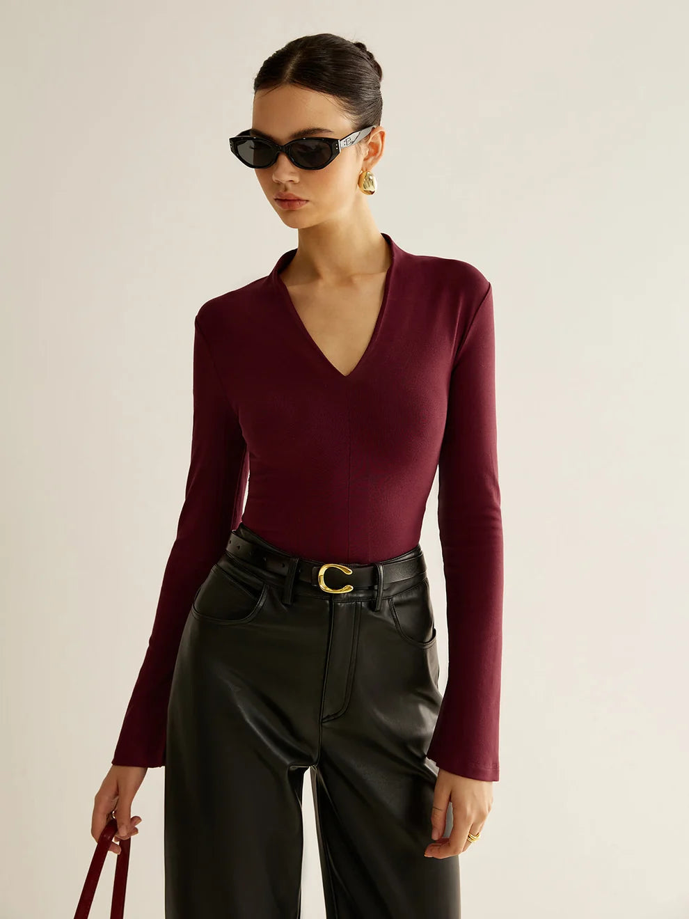 Aria V-Neck Fitted Top