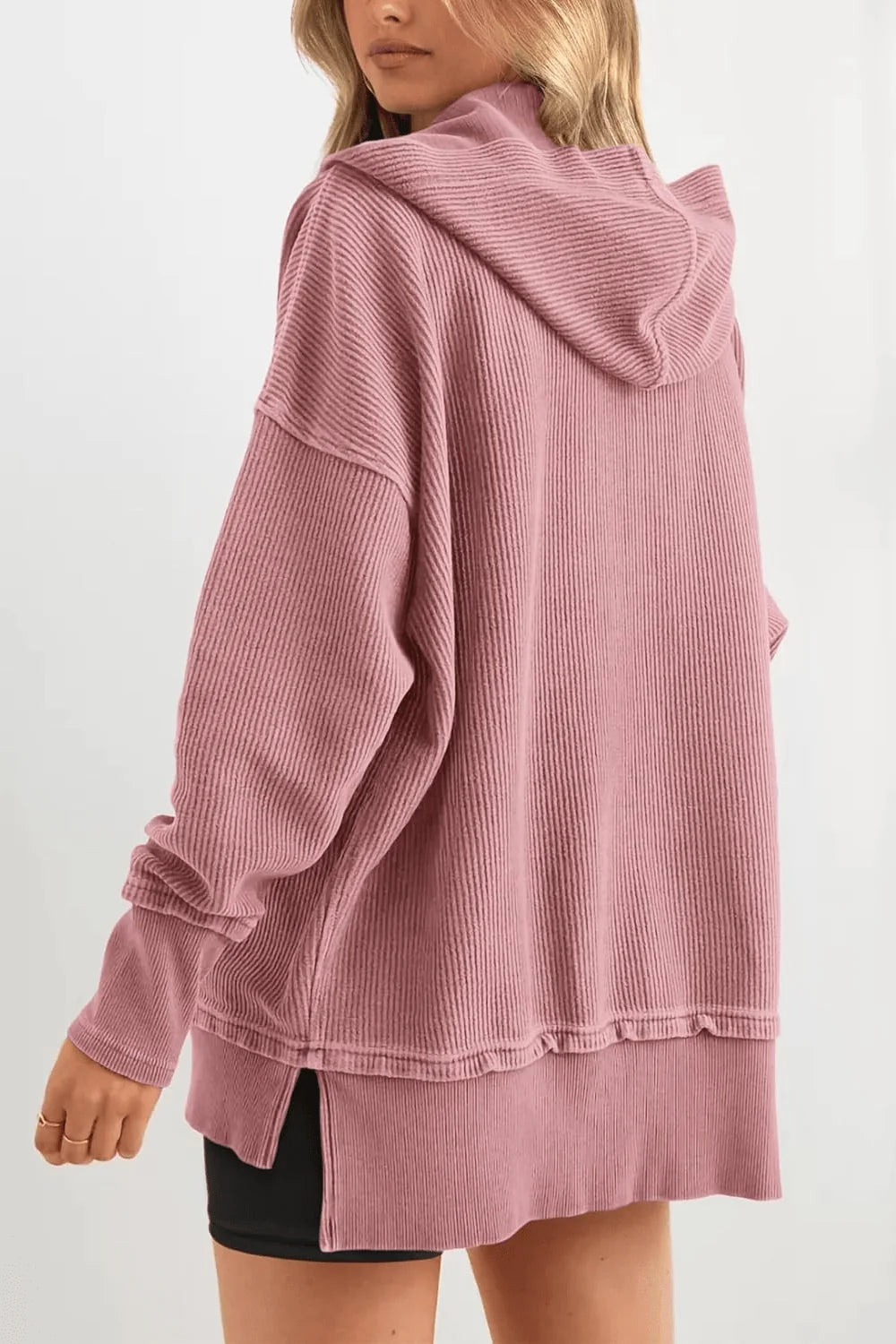 Capri Ribbed Collar Hoodie