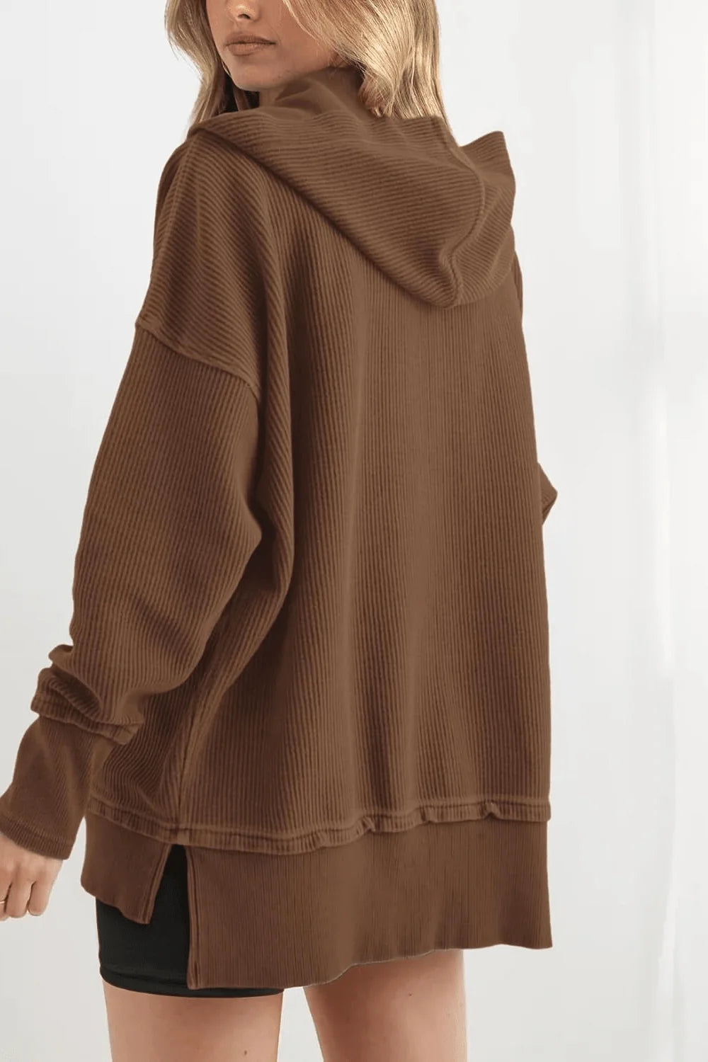 Capri Ribbed Collar Hoodie