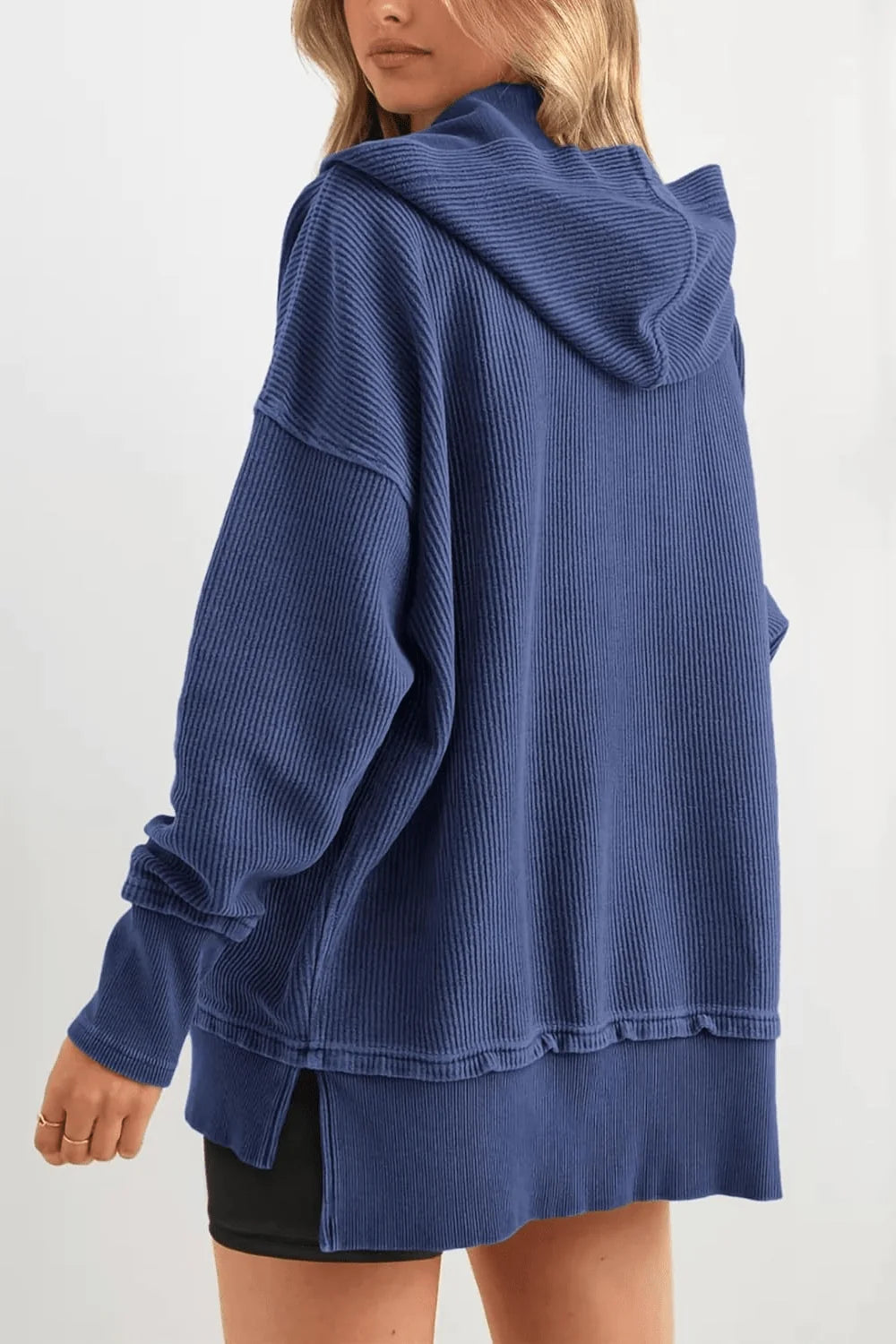 Capri Ribbed Collar Hoodie