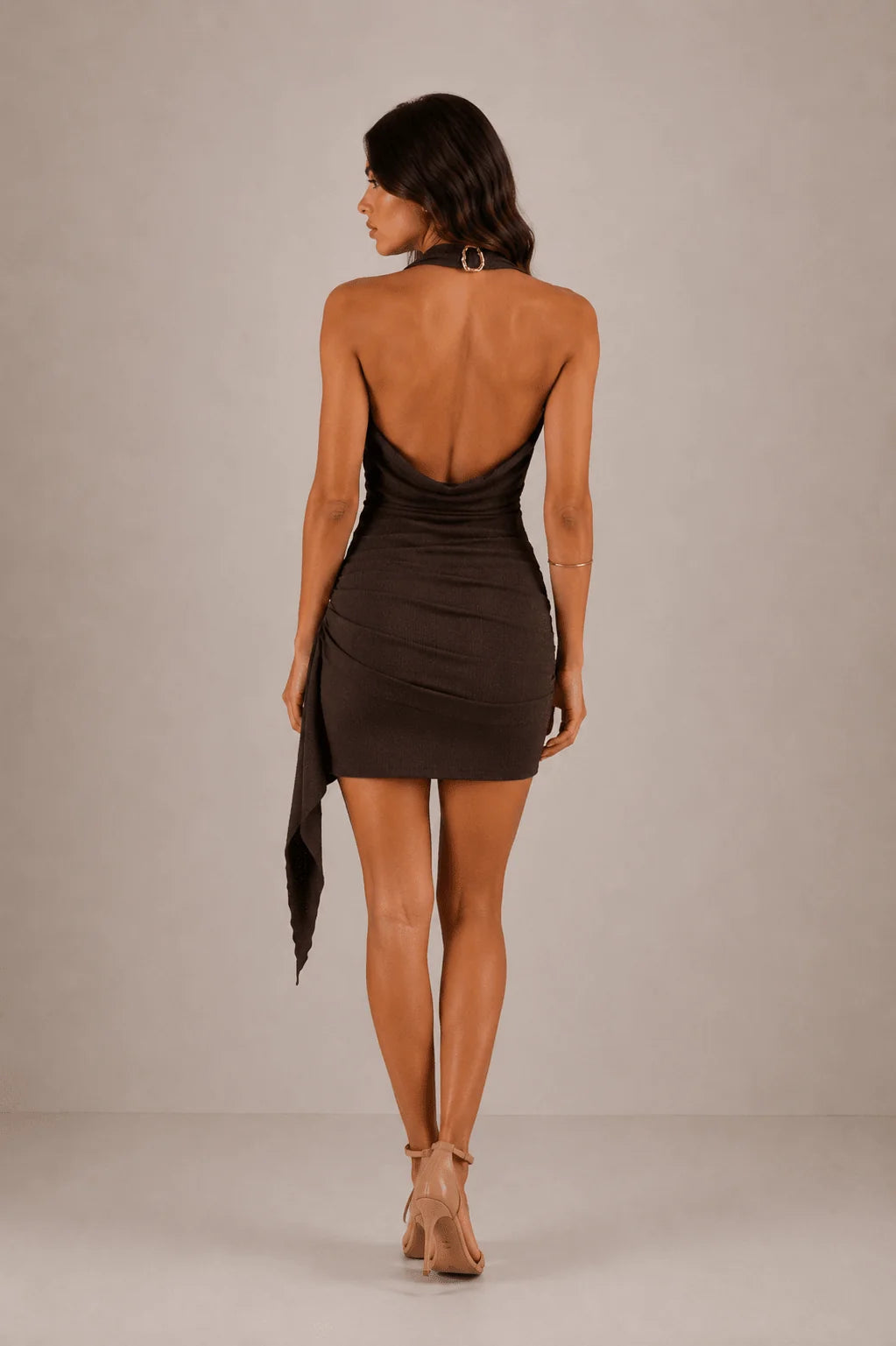 Onyx Ring-Buckle Mini Dress