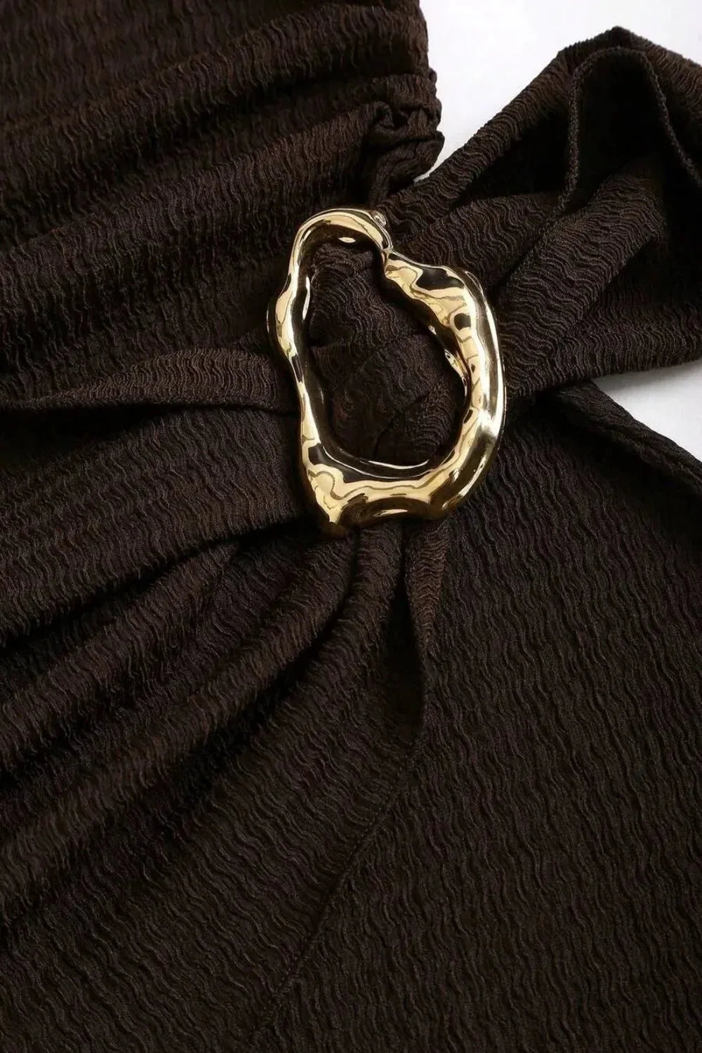 Onyx Ring-Buckle Mini Dress